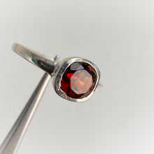 Load image into Gallery viewer, 6 mm. Cushion Cut Red Mozambican Garnet Ring
