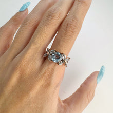 Load image into Gallery viewer, 8 mm. Round Cut Sky Blue Brazilian Topaz Cluster Ring (Blemished)
