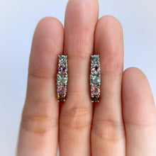 Load image into Gallery viewer, 4.5 mm. Round Cut Multi-coloured Nigerian Tourmaline Cluster Earrings
