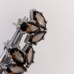 3.5 x 7 mm. Marquise Cut Smoky African Quartz Cluster Earrings