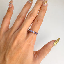 Load image into Gallery viewer, 3.5 mm. Round Cut Blue Violet Tanzanite Cluster Ring
