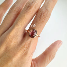 Load image into Gallery viewer, Handmade 11 mm. Freeform Rose Cut  Pink Brazilian Tourmaline Ring
