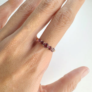 4 mm. Round Cut Pink Brazilian Tourmaline Cluster Ring