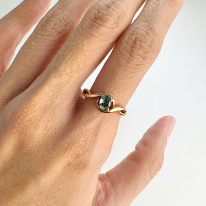 4 x 5 mm. Oval Cut Blue Green Brazilian Tourmaline Ring