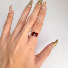 Load image into Gallery viewer, 6 x 9 mm. Pear Cut Red African Garnet Ring
