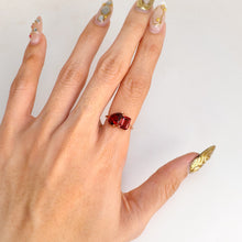 Load image into Gallery viewer, 6 x 9 mm. Pear Cut Red African Garnet Ring
