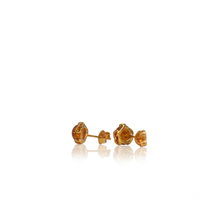 Load image into Gallery viewer, 8 mm. Round Cabochon Orange Polish Amber Earrings
