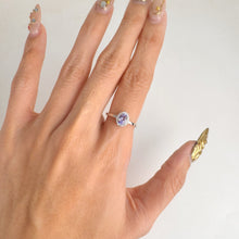 Load image into Gallery viewer, 4 x 6 mm. Oval Cut Blue Violet Tanzanite with Cz Halo Ring
