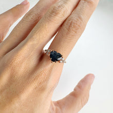 Load image into Gallery viewer, Handmade 7 x 8 mm. Heart Cut Blue Australian Sapphire with Topaz Accents Ring
