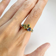 Load image into Gallery viewer, Handmade 5 x 6 mm. Oval Cut Blue Ceylon Sapphire Cluster Ring
