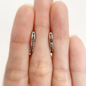 1 mm. Round Cut Multi-coloured Songea Sapphire Cluster Earrings