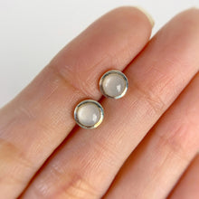 Load image into Gallery viewer, 5 mm. Round Cabochon White Ceylon Moonstone Earrings
