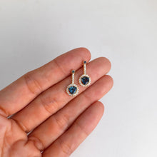 Load image into Gallery viewer, 5 mm. Trillion Cut London Blue Brazilian Topaz with Cz Accents Earrings
