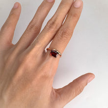 Load image into Gallery viewer, 6 x 8 mm. Octagon Cut Red African Garnet Ring
