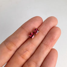 Load image into Gallery viewer, 5 mm. Cushion Cut Purple African Rhodolite Garnet Earrings
