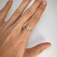 Load image into Gallery viewer, 5 mm. Heart Cut Multi-coloured  Ethiopian Opal with Cz Halo Ring
