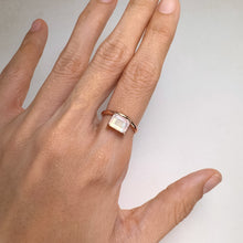 Load image into Gallery viewer, 6 x 8 mm. Octagon Cut White Indian Moonstone Ring
