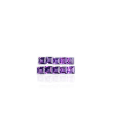Load image into Gallery viewer, Lot of 10 4 mm. Square Cut Purple Brazilian Amethyst
