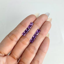 Load image into Gallery viewer, Lot of 10 4 mm. Square Cut Purple Brazilian Amethyst
