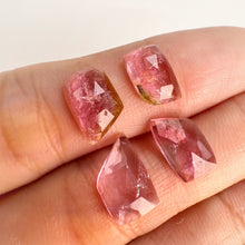 Load image into Gallery viewer, Lot of 4 6 x 9 mm. Freeform Rose-cut Pink Brazilian Tourmaline (Blemished)
