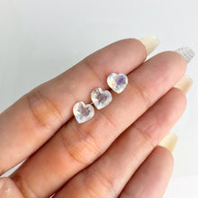 Load image into Gallery viewer, Lot of 3 7 mm. Heart Cut White Indian Moonstone
