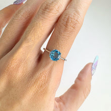 Load image into Gallery viewer, 7 mm. Round Cut Sky Blue Brazilian Topaz Ring

