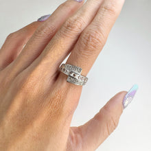 Load image into Gallery viewer, 2.5 mm. Square Cut White Brazilian Topaz Cluster Ring
