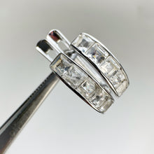 Load image into Gallery viewer, 2.5 mm. Square Cut White Brazilian Topaz Cluster Earrings
