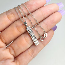 Load image into Gallery viewer, 2.5 mm. Square Cut White Brazilian Topaz Cluster Pendant and Necklace
