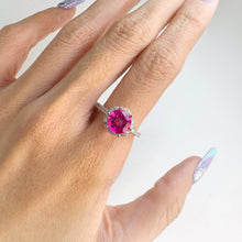 Load image into Gallery viewer, 8 mm. Round Cut Pink Brazilian Mystic Topaz with Cz Accents Ring

