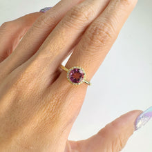 Load image into Gallery viewer, 7 mm. Round Cut Pink Brazilian Mystic Topaz with Cz Halo Ring
