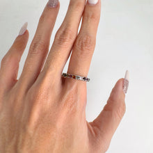 Load image into Gallery viewer, 2.5 mm. Round Cut Multi-coloured Brazilian Tourmaline Half Eternity Ring
