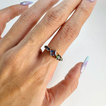 Load image into Gallery viewer, Handmade 4 x 5 mm. Baguette Cut VS Blue Ceylon Sapphire Cluster Ring
