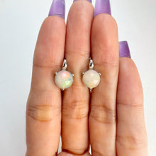 Load image into Gallery viewer, 8 mm. Round Cabochon Multi-coloured Ethiopian Opal Earrings
