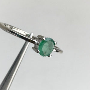 4 x 5 mm. Oval Cut Green Zambian Emerald Ring