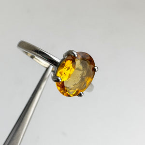 7 x 9 mm. Oval Cut Yellow Brazilian Citrine Ring