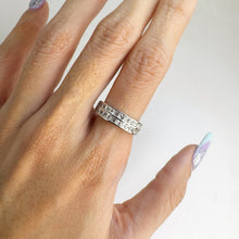 Load image into Gallery viewer, 2.3 mm. Square Cut White Brazilian Topaz Half Eternity Ring
