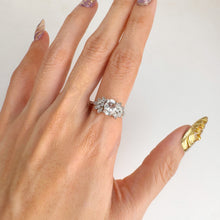 Load image into Gallery viewer, 6 x 8 mm. Oval Cut White Brazilian Topaz with Cz Accents Ring
