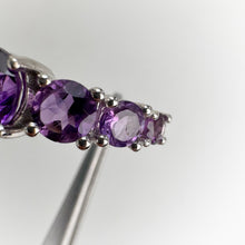 Load image into Gallery viewer, 7 mm. Round Cut Purple Brazilian Amethyst Cluster Ring (Blemished)
