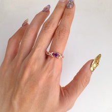 Load image into Gallery viewer, 5 mm. Round Cut Purple Brazilian Amethyst with Cz Accents Ring
