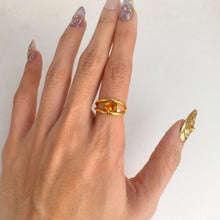 Load image into Gallery viewer, 5 x 7 mm. Oval Cut Yellow Brazilian Citrine with Cz Accents Ring
