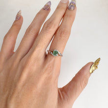 Load image into Gallery viewer, 5.5 mm. Round Cut Green Zambian Emerald with Cz Accents Ring
