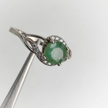 Load image into Gallery viewer, 5.5 mm. Round Cut Green Zambian Emerald with Cz Accents Ring
