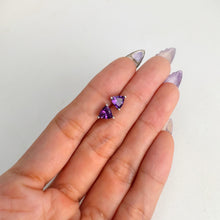 Load image into Gallery viewer, 6 mm. Trillion Cut Purple Brazilian Amethyst Earrings
