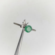 Load image into Gallery viewer, 5 mm. Round Cut Green Brazilian Emerald Ring

