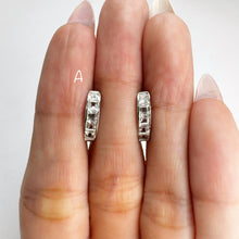 Load image into Gallery viewer, 2.5 mm. Square Cut White Brazilian Topaz Cluster Earrings
