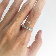 Load image into Gallery viewer, 2.5 mm. Square Cut White Brazilian Topaz Half Eternity Ring
