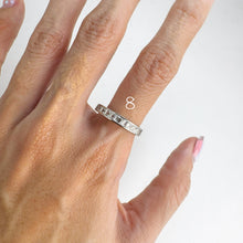 Load image into Gallery viewer, 2.5 mm. Square Cut White Brazilian Topaz Half Eternity Ring
