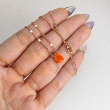 Load image into Gallery viewer, 6 x 8 mm. Pear Cut Orange Ethiopian Opal Necklace
