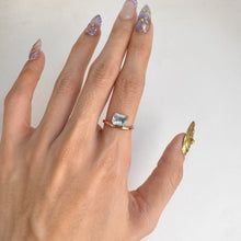 Load image into Gallery viewer, 6 x 8 mm. Octagon Cut Blue Brazilian Aquamarine Ring
